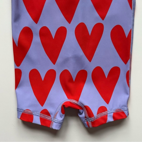 Hanna Andersson Baby Rashguard Suit - Hearts On Hearts On Sweet Lavender - 6-12M - Picture 13 of 13